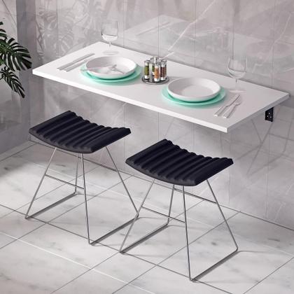 Imagem de Mesa De Parede Dobravel Supensa Com Suporte 90x45
