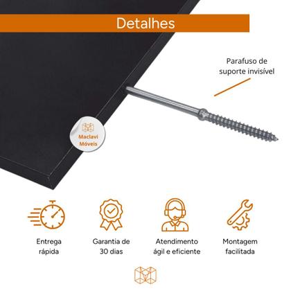 Imagem de Mesa de Parede Preta 90x30cm - Mesa de Parede Funcional para Ambientes Modernos