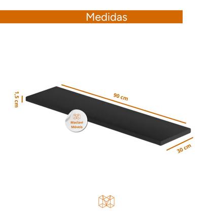Imagem de Mesa de Parede Preta 90x30cm - Mesa de Parede Funcional para Ambientes Modernos