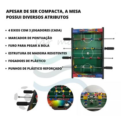 Imagem de Mesa De Pebolim Futebol De Mesa Totó Portátil C/bolas/placar