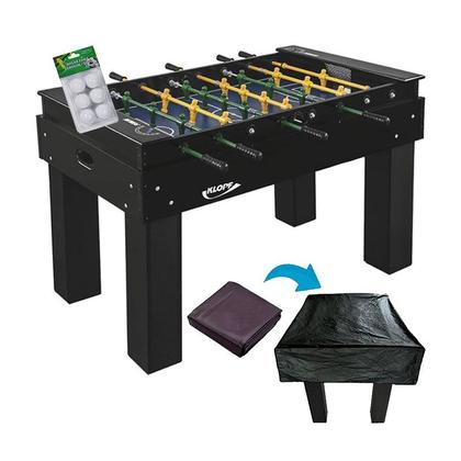 Imagem de MESA DE PEBOLIM TOTÓ COR PRETA 1080 KLOPF + 6 Bolinhas + Capa