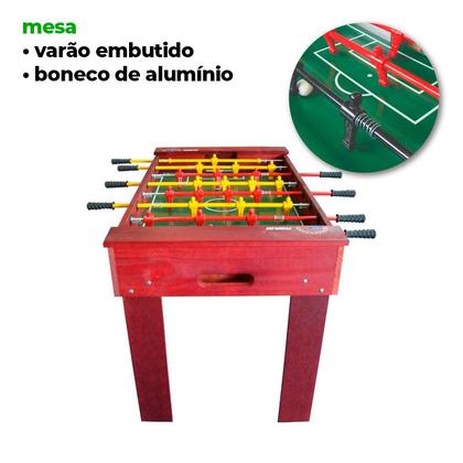 Imagem de Mesa de pebolim totó embutido bonecos de alumínio - klopf 1071