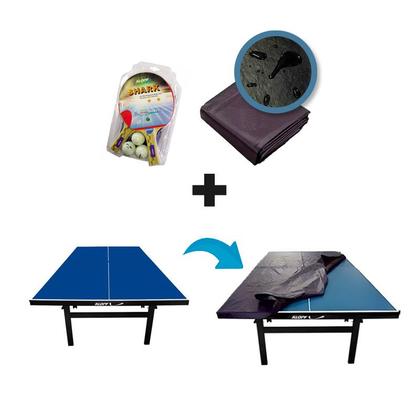 Imagem de MESA DE PING PONG MDF 18mm 1084 KLOPF C/ RODAS + KIT Completo 5031 + Capa Para Mesa Aberta