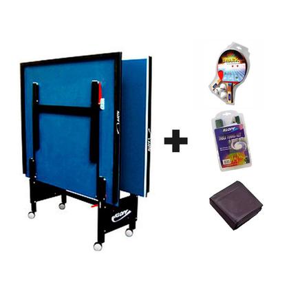 Imagem de MESA DE PING PONG MDF 18mm 1084 KLOPF C/ RODAS + Kit Raquetes e Bolinhas 5055 + Rede Master 5034 + CAPA p/ Mesa Fechada