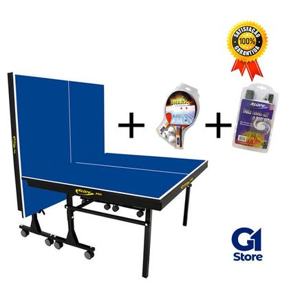 Imagem de MESA DE PING PONG MDF 25mm 1008 KLOPF C/ RODAS + KIT Raquetes e Bolinhas 5055 + Suporte MASTER c/ Rede 5034