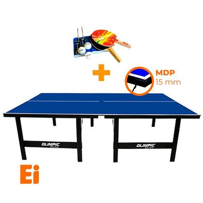 Imagem de MESA DE PING PONG MDP 12mm Olimpic 1014 + KIT TÊNIS DE MESA 5030