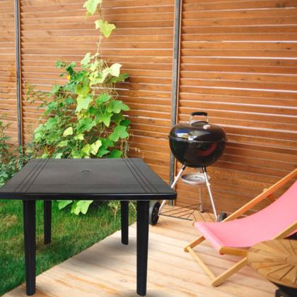 Imagem de Mesa de Plástico Quadrada 90cm Preta Desmontável