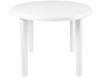 Imagem de Mesa de Plástico Redonda Desmontável Mor Branca
