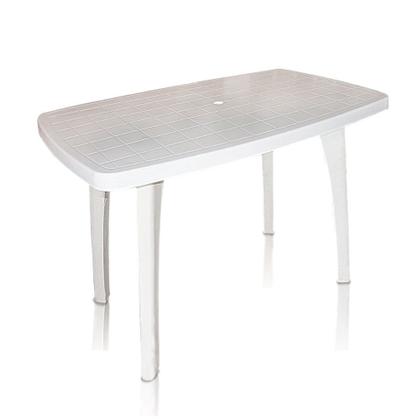 Imagem de Mesa De Plastico Retangular Tiradentes 130x80 Branco Kit 04