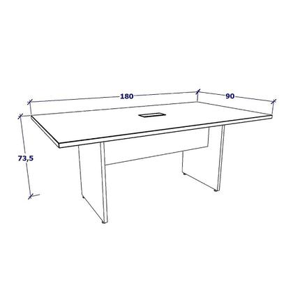 Imagem de Mesa de Reunião Escritório 1,80m CS Pre com Caixa Tomadas F5