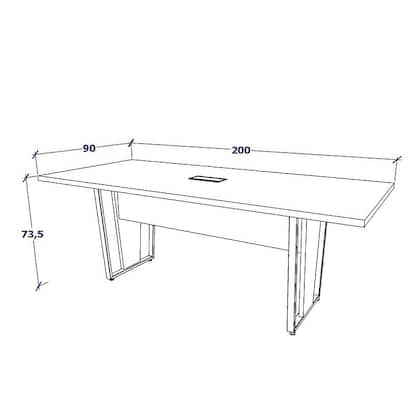 Imagem de Mesa de Reunião Escritório Pés Metal CS Pre 200cm F5 Office
