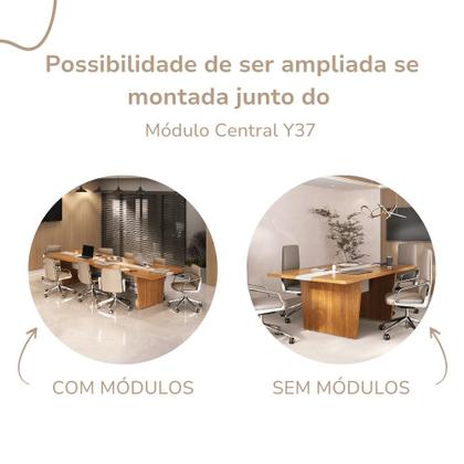 Imagem de Mesa de Reunião Modular Artany Y37 Cor Freijó com Branco