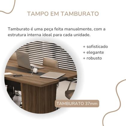 Imagem de Mesa de Reunião Modular Artany Y37 Cor Nogal com Preto