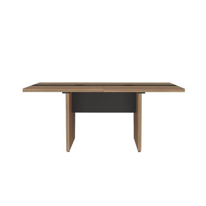 Imagem de Mesa de Reunião Modular para Escritório em Tamburato 50mm com Caixa de Tomada e Tampo em Tamburato