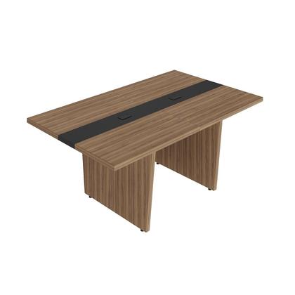 Imagem de Mesa de Reunião Modular para Escritório em Tamburato 50mm com Caixa de Tomada e Tampo em Tamburato
