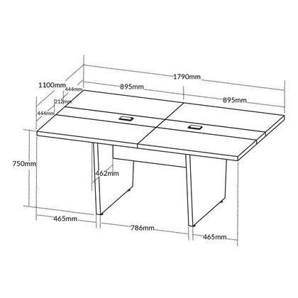 Imagem de Mesa de reunião modular y37 - freijó/branco 6375