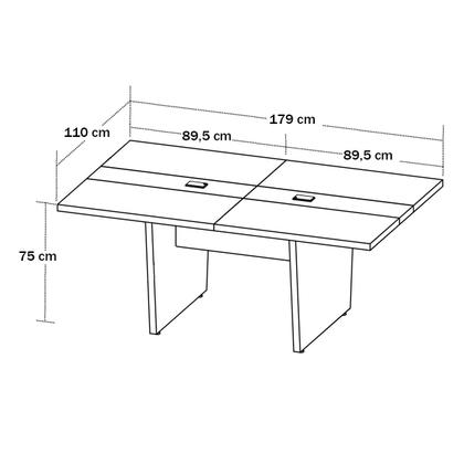 Imagem de Mesa de Reunião Modular Y37 Freijó/Branco - Artany
