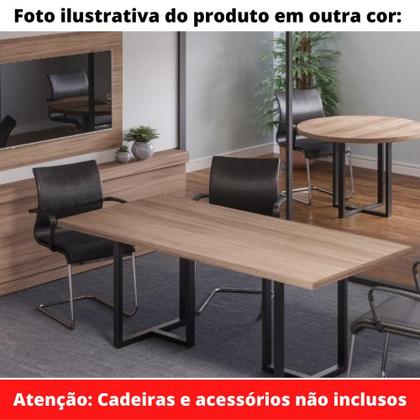 Imagem de Mesa de Reunião Retangular 260 x 120 cm Pé Tubular PE25 em MDP Cor Cinza