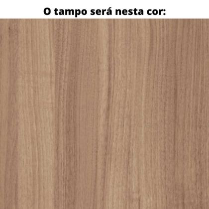 Imagem de Mesa de Reunião Retangular 260 x 120 cm Pé Tubular PE25 em MDP Cor Noce Naturalle Base Branca