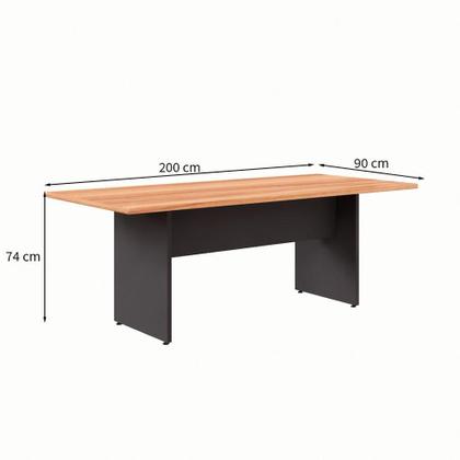 Imagem de Mesa de Reunião Retangular Nogal Sevilha e Preta