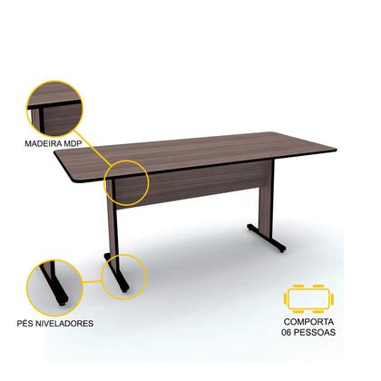 Imagem de Mesa de reunião retangular pandin maxxi - walnut/preto