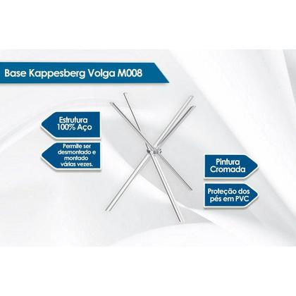 Imagem de Mesa de Sala Jantar Volga c/ Tampo 90cm Niquel/Nogueira - Kappesberg