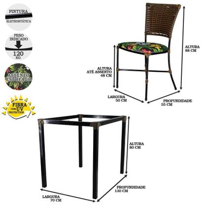Imagem de Mesa De Seis Cadeiras Gramado Argila Jogo De Jardim