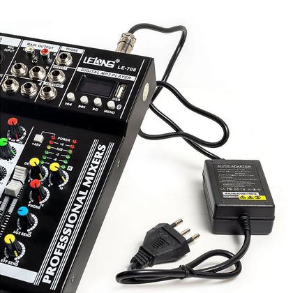 Imagem de Mesa de som 4 canais USB e Bluetooth LE-708 Lelong