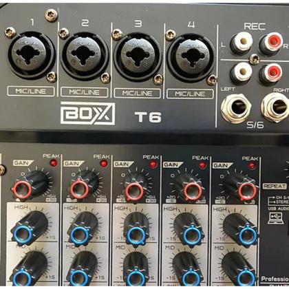 Imagem de Mesa De Som 6 Canais Boxx T6 Interface Usb Lives E Gravações