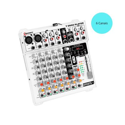 Imagem de Mesa de Som Automotivo 6 Canais Bluetooth Player com Efeito Echo FX Taramps 901842