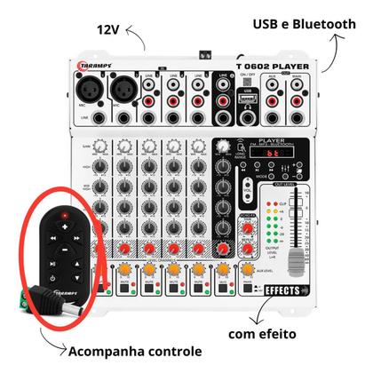 Imagem de Mesa De Som Automotivo Taramps T 0602 PLAYER 6 canais Bluetooth