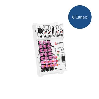 Imagem de Mesa de Som Bluetooth Com Led RGB T 0602 Player FX 12v 6 Canais Multicores Controle Taramps 902009