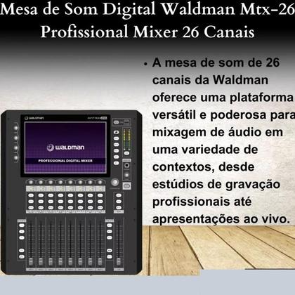 Imagem de Mesa de som digital waldman mtx-26 mixer 26 canais