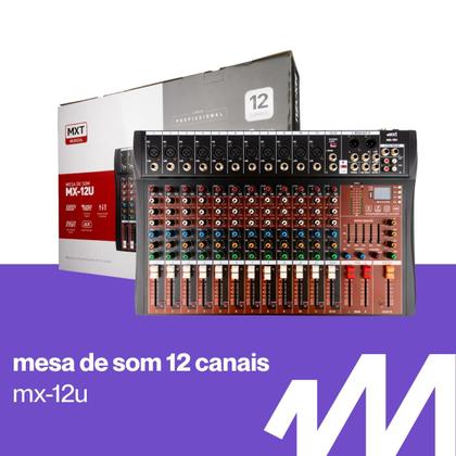 Imagem de Mesa de Som MX12U 12 Canais Console de Áudio XLR TRS