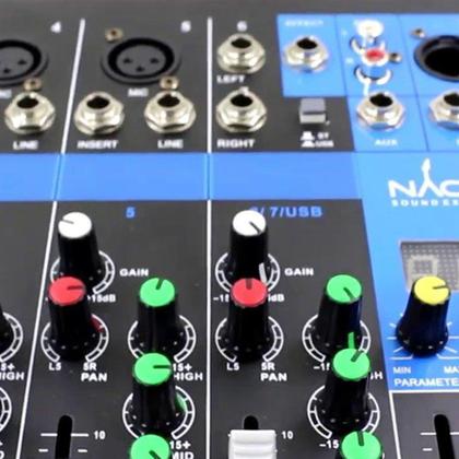 Imagem de Mesa de Som Naga 7 Canais Mixer Interface p Live e Placa de Audio - Mxt