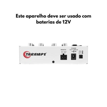 MESA DE SOM T 0302 12v 3 CANAIS Taramps - 901687 Imagem de MESA DE SOM T 0302 12v 3 CANAIS Taramps - 901687