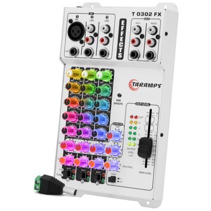 Imagem de Mesa de Som Taramps T 0302 FX LED Multicolor 3 Entradas 2 Saídas Rca e P10 T0302 FX