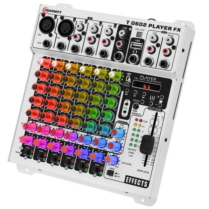 Imagem de Mesa de som Taramps T0602 Player FX RGB 6 Canais Automotiva Controle Remoto 12V