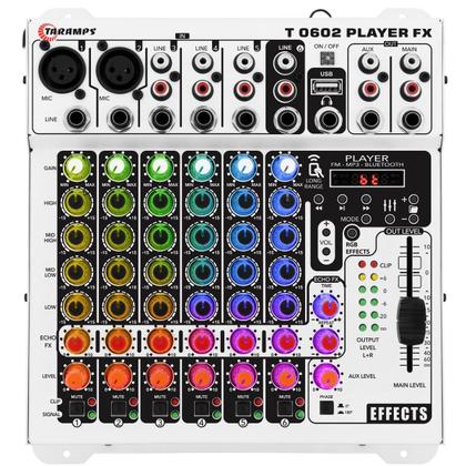 Imagem de Mesa de som Taramps T0602 Player FX RGB 6 Canais Automotiva Controle Remoto 12V