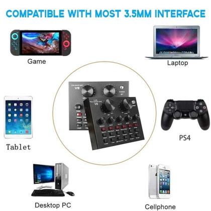 Imagem de Mesa De Som V8 Áudio Conjunto Interface Externa Usb Smart top qualidade luxo MTV8 F4
