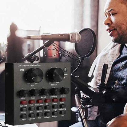 Imagem de Mesa De Som V8 Áudio Conjunto Interface Externa Usb Smart top qualidade luxo MTV8 F4
