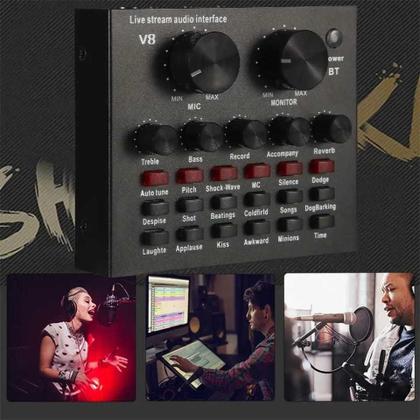 Imagem de Mesa De Som V8 Áudio Conjunto Interface Externa Usb Smart top qualidade luxo MTV8 F4