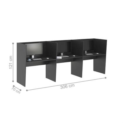 Imagem de Mesa De Trabalho Call Center 3 Lugares Tripla Fechada