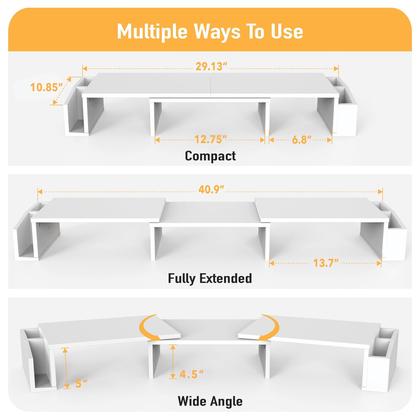Imagem de Mesa de utensílios domésticos simples Monitor Stand Riser, dupla com gaveta