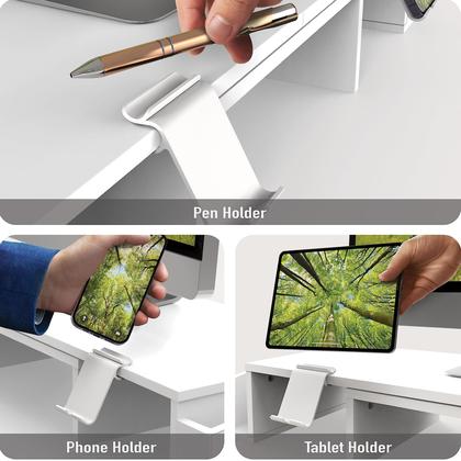 Imagem de Mesa de utensílios domésticos simples Monitor Stand Riser, dupla com gaveta