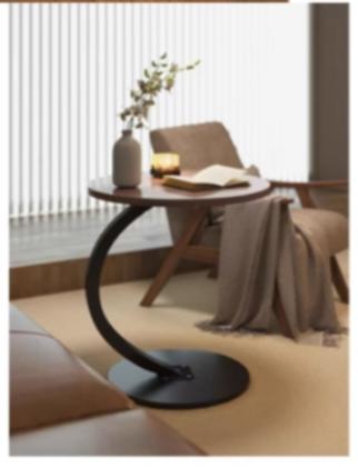 Imagem de Mesa Decorativa Lateral Redonda Apoio Sofá Cama Multiuso