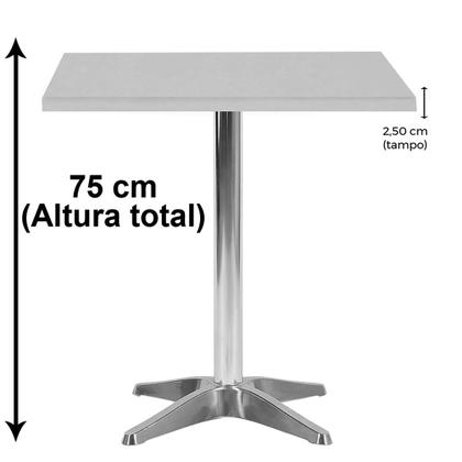 Imagem de Mesa Delta em Alumínio 75 cm (Alt) Base em X Tampo MDP Quadrado 80 cm (Larg) x 2,50 cm (Alt) Grafito