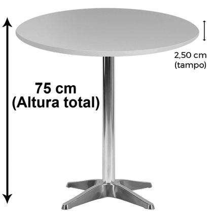 Imagem de Mesa Delta em Alumínio 75 cm (Alt) Base em X Tampo MDP Redondo 60 cm (Larg) x 2,50 cm (Alt) Cinza