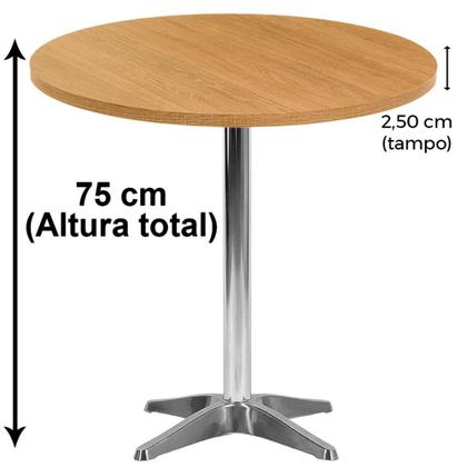 Imagem de Mesa Delta em Alumínio 75 cm (Alt) Base em X Tampo MDP Redondo 60 cm (Larg) x 2,50 cm (Alt) Samba
