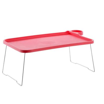 Imagem de Mesa Desmontavel Notebook Com Suporte Copo Elegante Na Cor Rosa